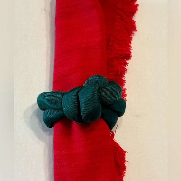 Jorge Santos Large Hand Woven Cotton Cloth Napkins Red Holiday Christmas - Picture 1 of 4